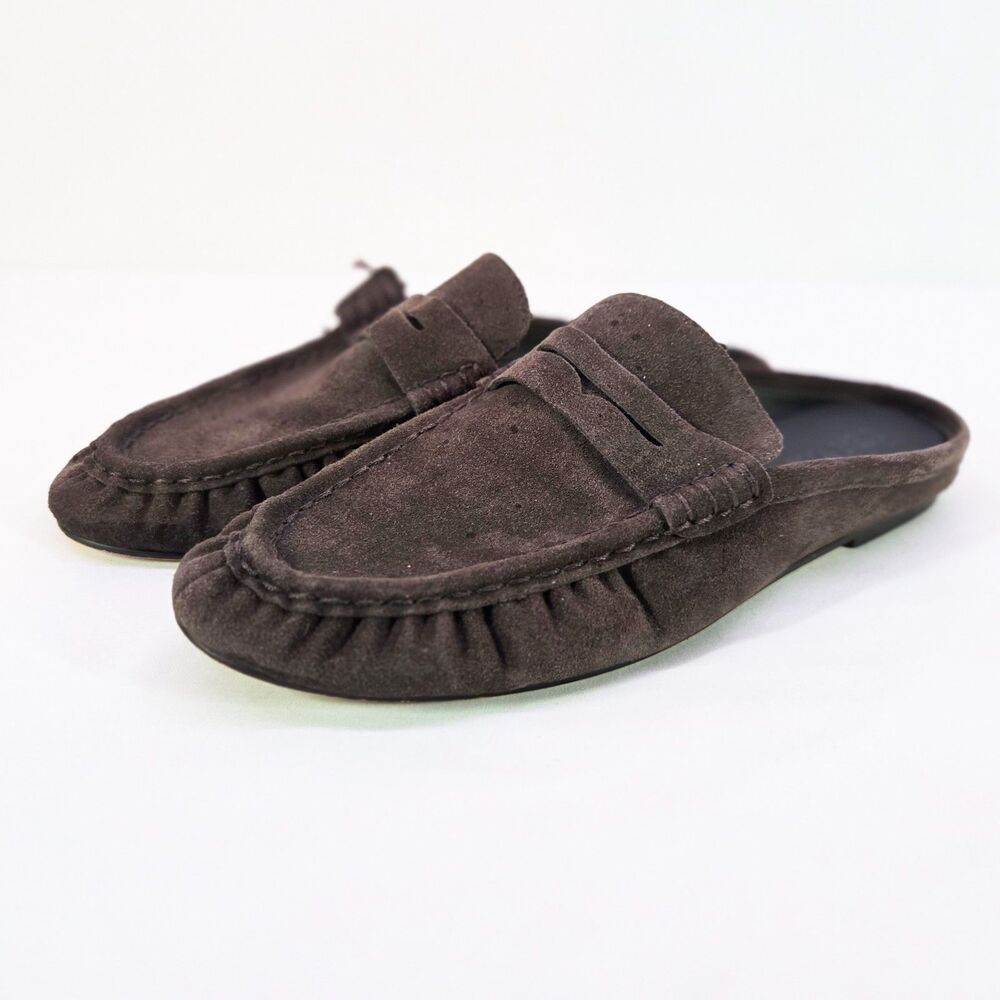 Steve Madden Rafe Mules Women’s Size 9.5 Chocolate Brown Suede Slip On Loafers